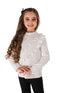 YAMI –  Helanca alba din bumbac cu volane decorative